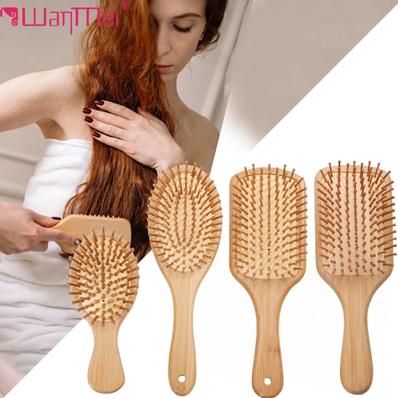 Bamboo Toothbrush - Bamboo Hair Brush Women Styling Hair