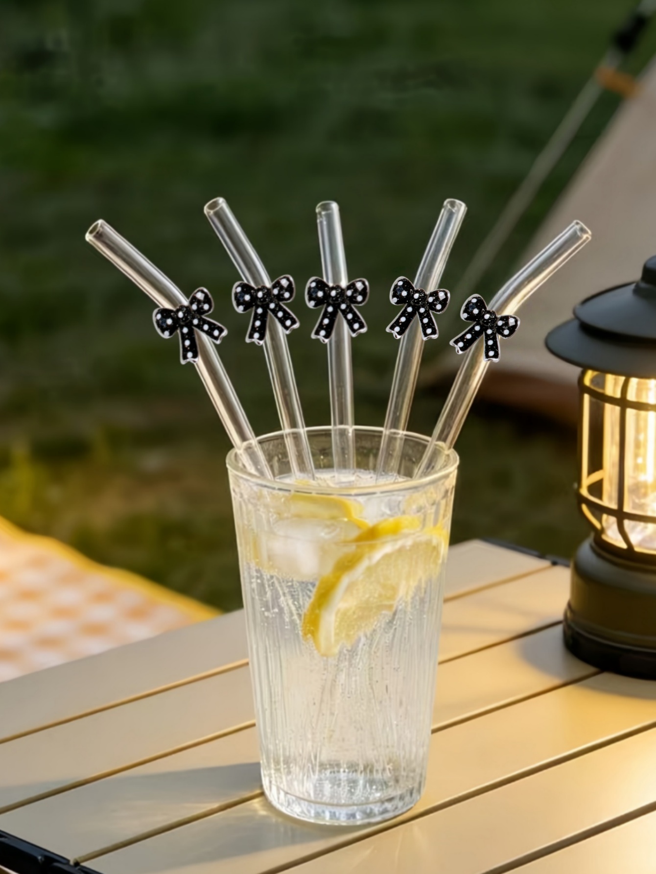1/3/6PCS Elegant Black Polka D - Reusable Straw recension och pris