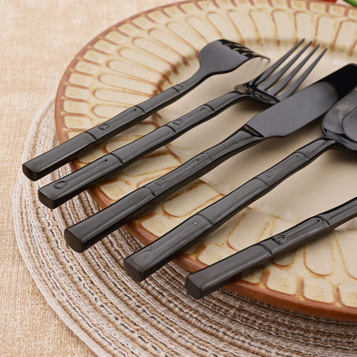 5pcs Knife Fork Spoon Cutlery  - Bamboo Cutlery recension och pris