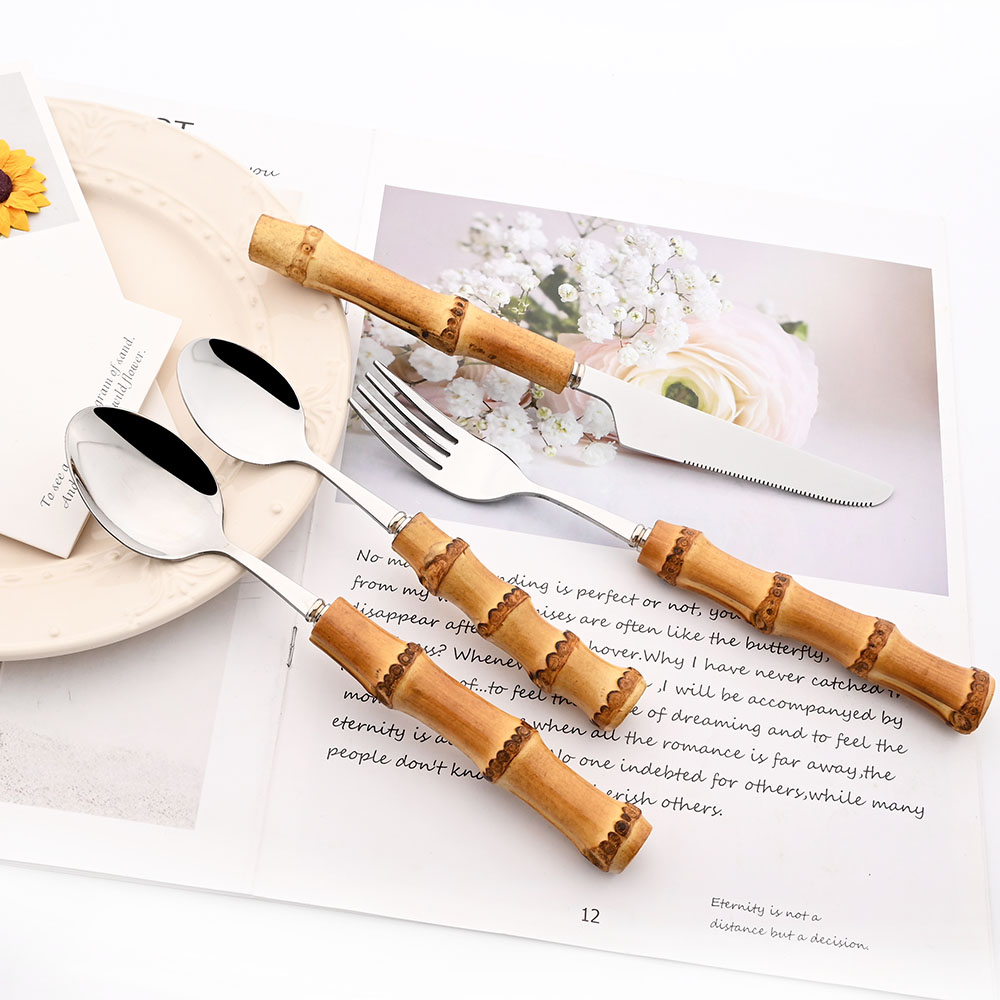 Drmfiy Gold Dinner Fork Cutler - Bamboo Cutlery recension och pris