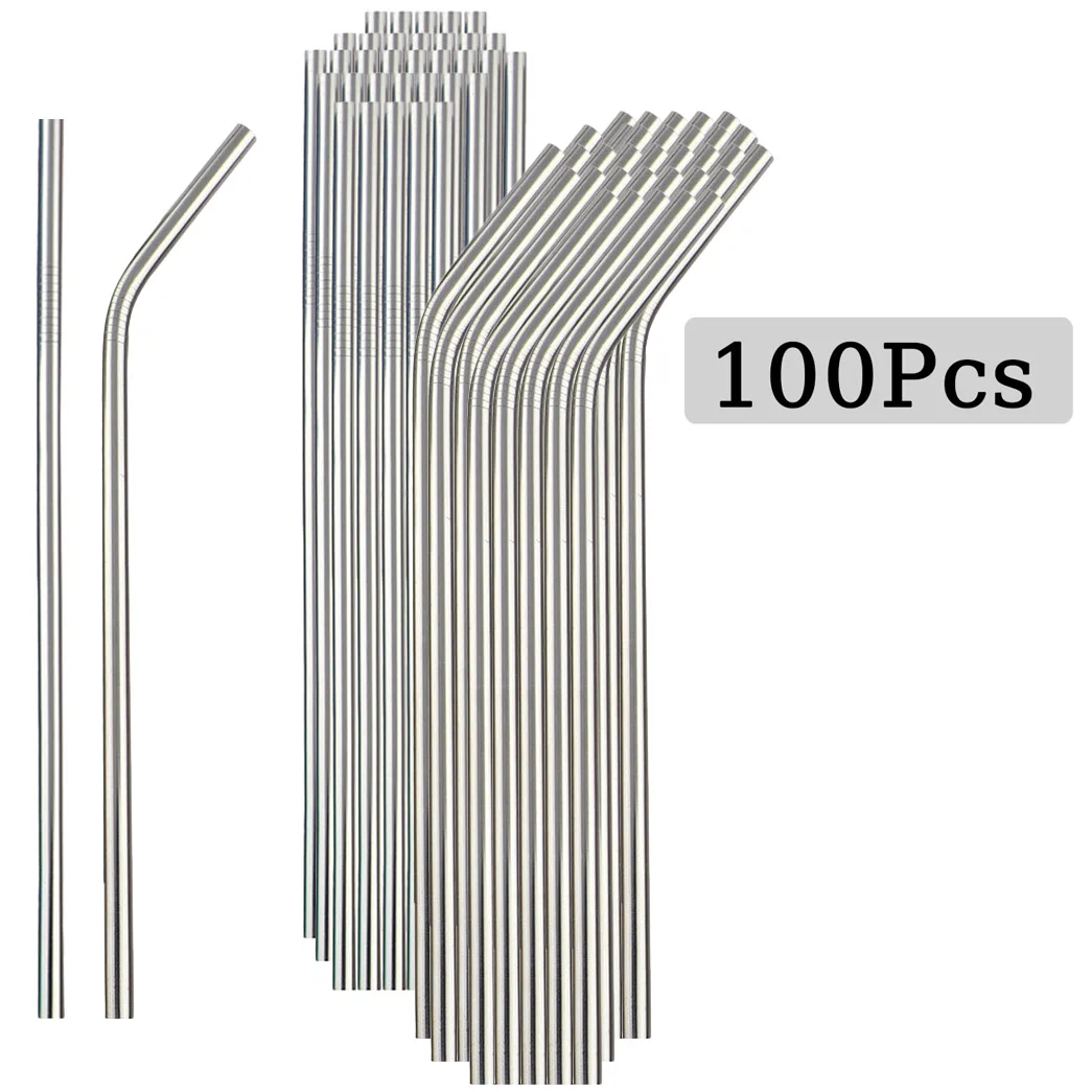 100Pcs Stainless Steel Straw D - Reusable Straw recension och pris