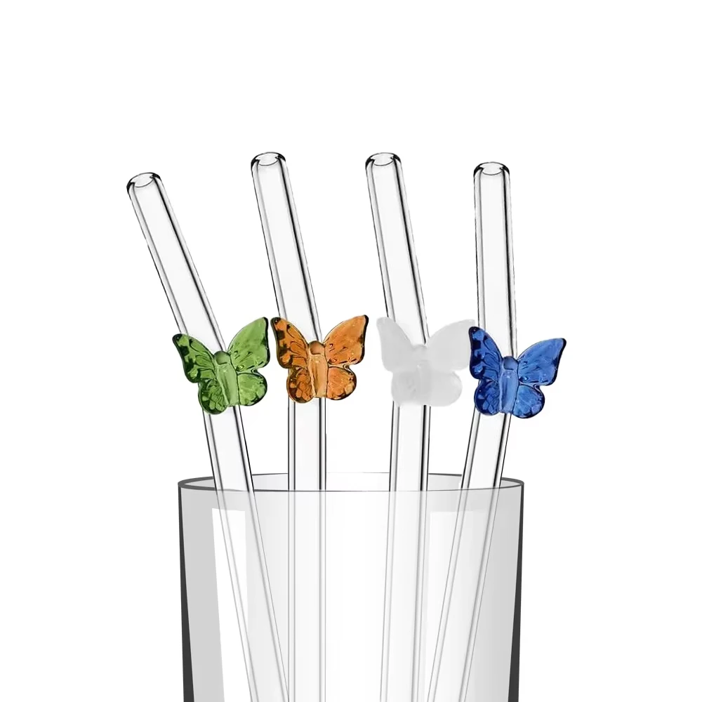 4Pcs Reusable Bow Glass Straws - Reusable Straw recension och pris