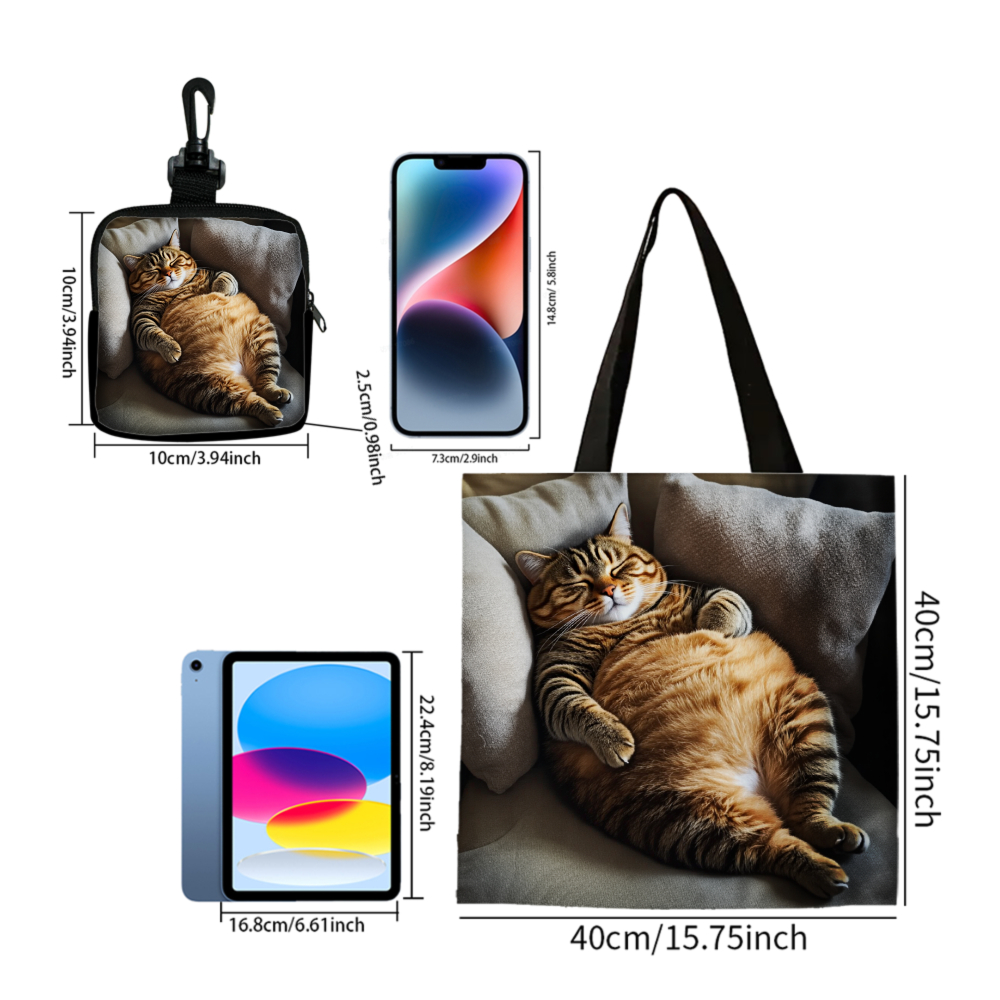 Chonky Tabby Cat Sleeping Prin - Reusable Bag recension och pris