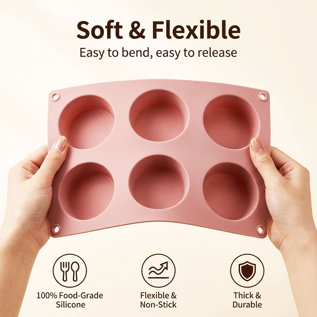 6 Cavity Silicone Round Cake M - Eco Soap recension och pris