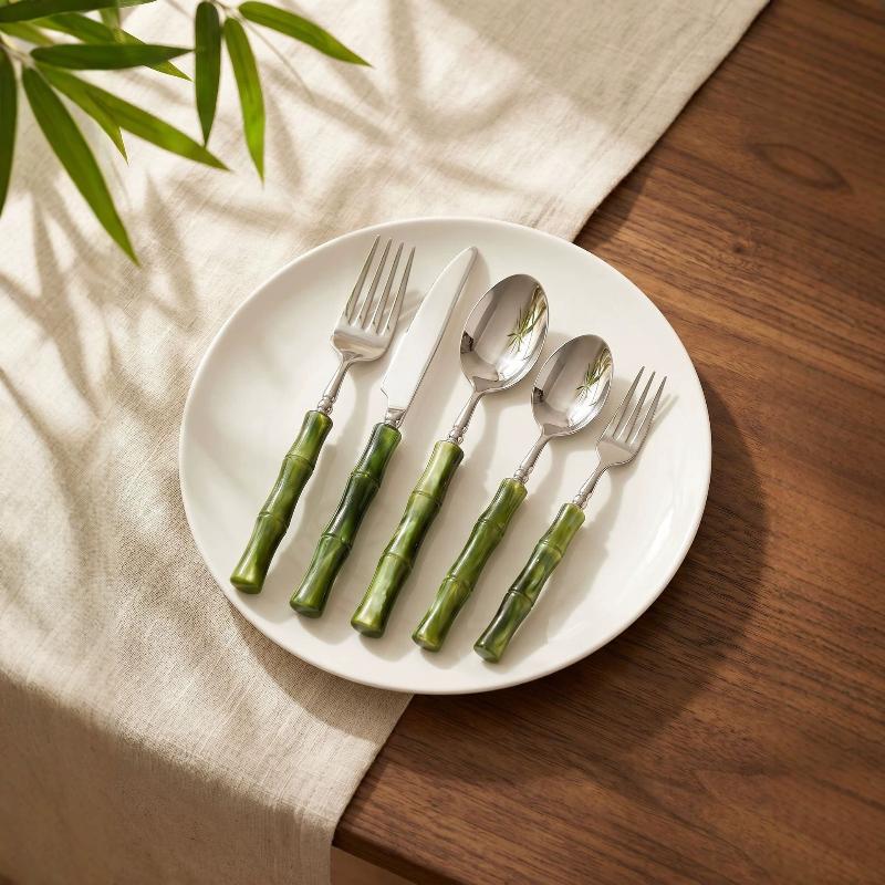 Bamboo Handle Acrylic 304 Stai - Bamboo Cutlery recension och pris