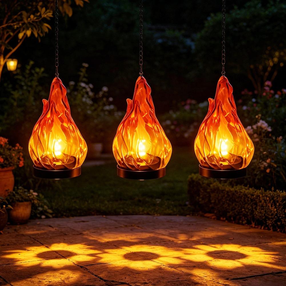 Solar Flame Hanging Lantern Li - Solar Garden Light recension och pris